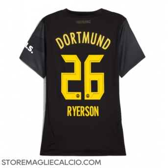 Borussia Dortmund Julian Ryerson #26 Maglia Gara Trasferta Repliche 2024-25 Donna Maniche Corte